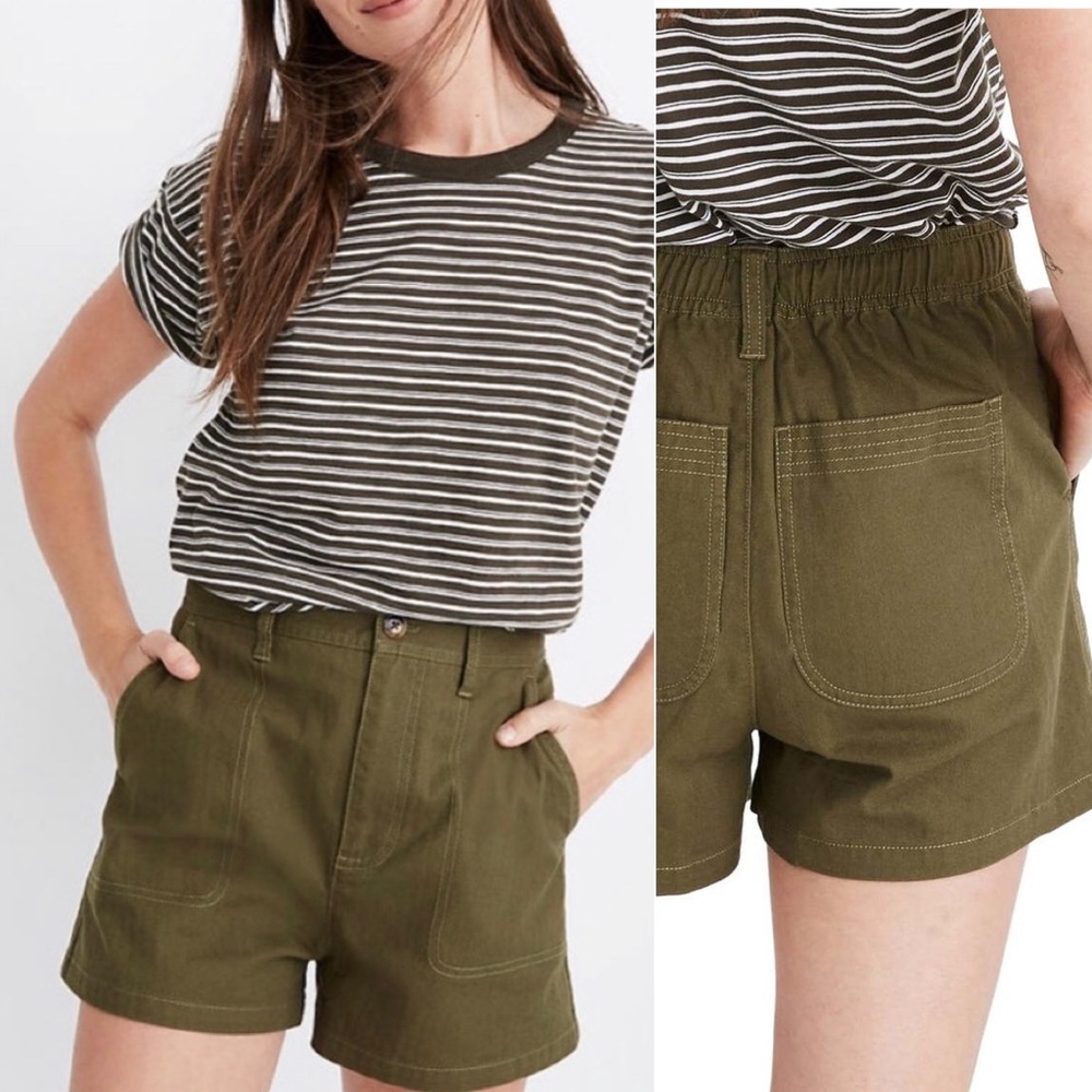 Madewell Olive Green High Waist Women Shorts